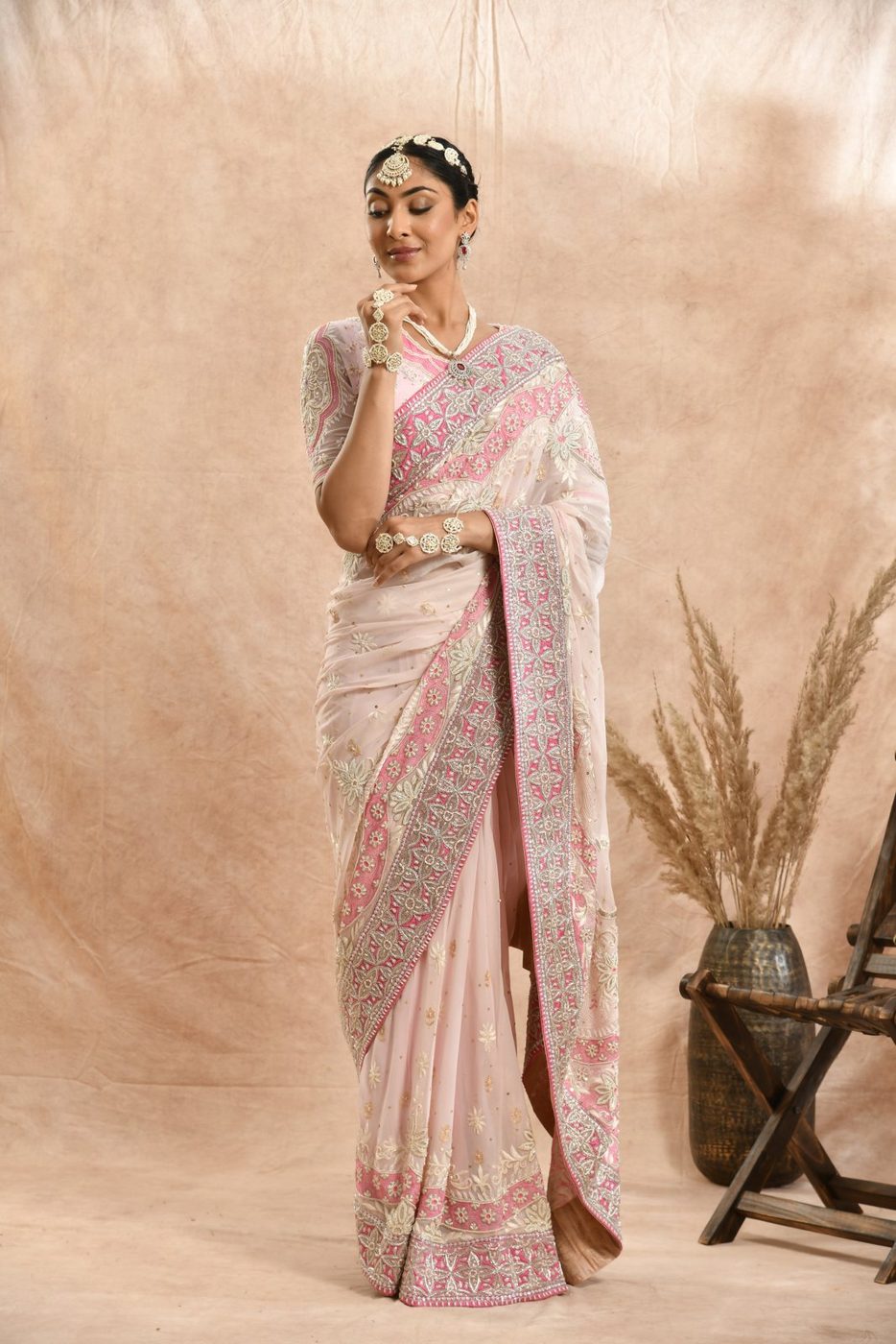Gulaabi Saree — blush pink embroidered saree